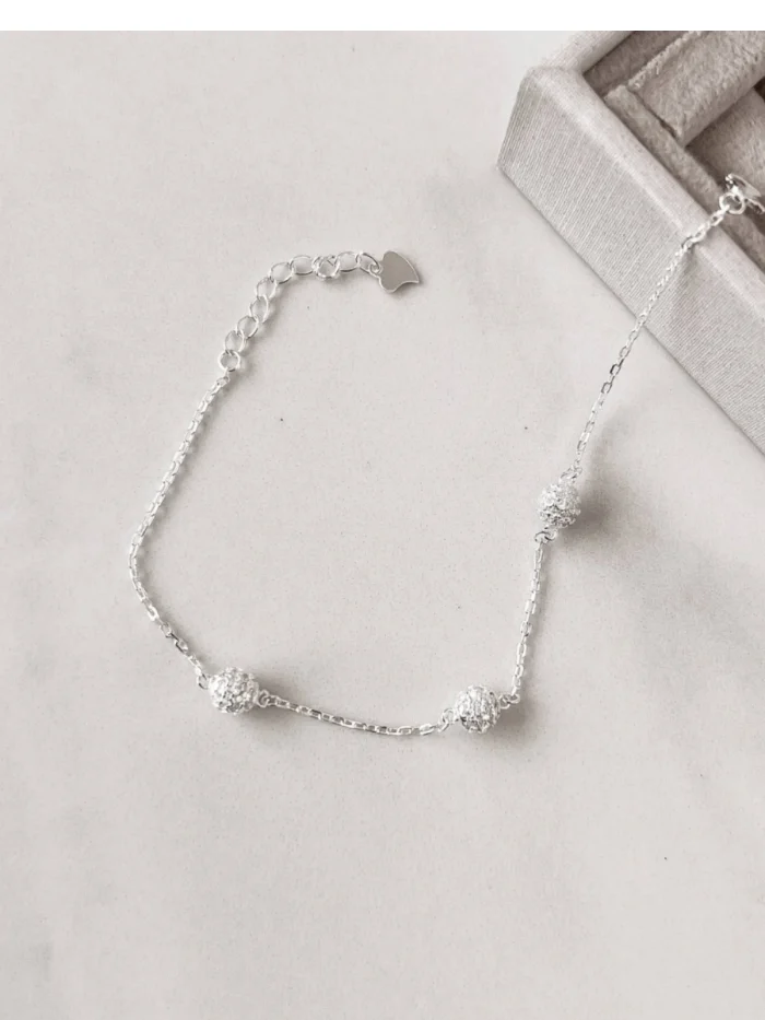 Pulseira bolas cravejadas com alongamento